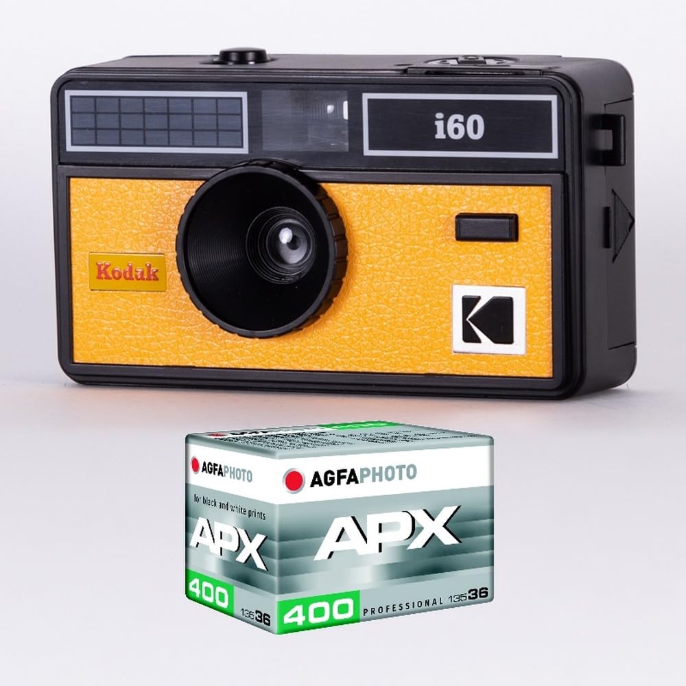 KODAK DA00258 KODAK i60 Camera Pack and 1 400 ISO Film 36 Poses, 31 mm Optical Lens, Suitable for ISO 200/400/800 Films, for 35 mm Colour Films – Yellow