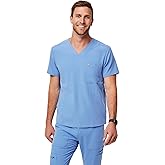 FIGS Chisec Scrub Top for Men – 3 Pockets, Tailored Fit, Squared V-Neck, 4-Way Stretch, Moisture-Wicking