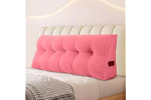 WUIOYNF Large Triangular Headboard Pillows Long Backrest Positioning Support Bolster Cushion for Daybed Fluffy Quality Plush Body Wedge Pillow with Removable Cover(Pink -24x8x20in)