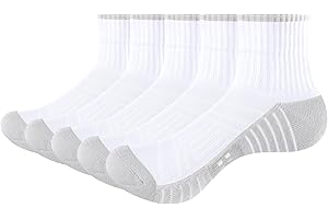 YEUDGE Men's Quarter Athletic Socks For Men, Anti Blister Running Socks Moisture Wicking Cushioned Ankle Socks for Gym Golf
