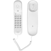 OF-990 Slimline Telephone Adjustable Volume Ringtone Wall-Mountable Basic Corded Telephone No AC Power Required, Corded Home Phone