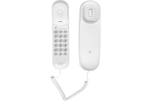 XLHTEE Adjustable Volume Ringtone OF-990 Slimline Telephone Wall-Mountable Basic Corded Telephone No AC Power Required, Corded Home Phone