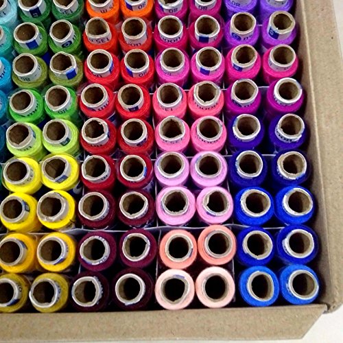 Assorted SET LOT of 100 Tubes Spools 100% Spun Polyester 2 ply Sewing Machine Thread Yarn