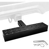 GLOBLED Tow Hitch Mount Bumper Step Alloy Steel Hitch Step with 2 Inch Receiver Upgrade Anti Slip Hitch Step Bar Compatible with Truck Pickup SUV Pickup Van RV,(Black,1PCS