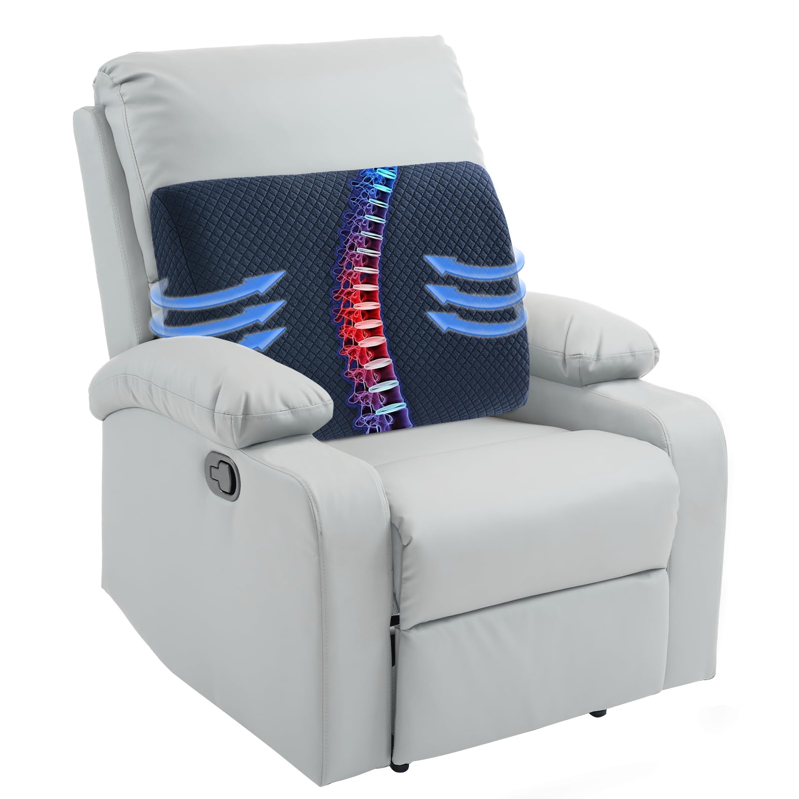 Photo 1 of *Factory Sealed*
HOMBYS Lumbar Support Pillow for Recliner Chair, Memory Foam Back Support Cushion for Elderly,Extra Large Lumbar Support Pillow,Thick Backrest for Home Reading (Navy Blue, 20“x13.5"x5")