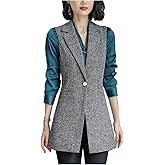 Kedera Women's Sleeveless Vest Blazer Fully Lined Spring Casual Open Front Work Office Tops Jacket Pockets
