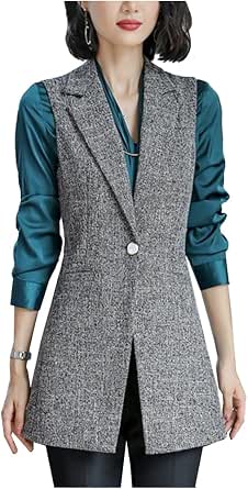 Chaleco de Invierno para mujer, Blazer sin mangas, chaleco tipo cárdigan  azul Vintage, Blazer largo sin mangas, chaqueta coreana, chaleco para  mujer|Chalecos y chalecos| - AliExpress
