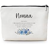 MOTERMATE Nonna Gifts Makeup Bag, Best Nonna Gifts for Christmas from Grandkids Cosmetic Bag for Women, Grandma Gift from Granddaughter Grandson Toiletry Bags Zipper Makeup Pouch