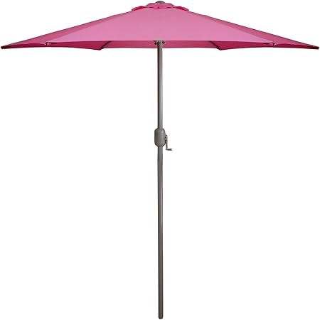 Amazon Com Northlight 7 5ft Outdoor Patio Market Umbrella With Hand Crank Pink Garden Outdoor