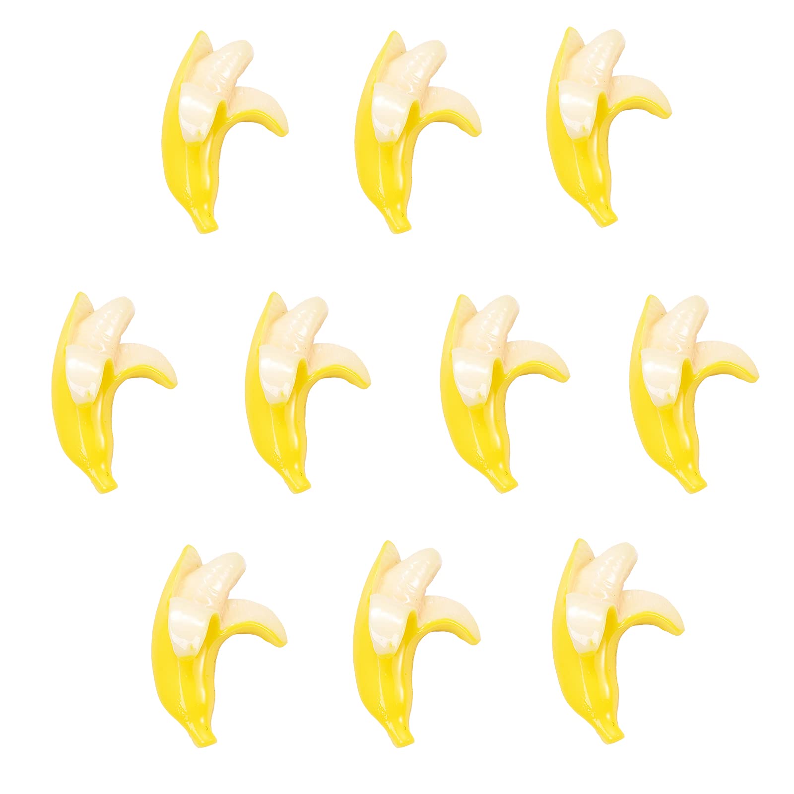 DanLingJewelry 30pcs No Hole Imitation Banana Charms - Flatback Charms for DIY Craft Jewellery Making