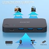 BENFEI USB 3.0 Switch 2 Computers 3x USB 3.0 1x USB-C with Remote view 4