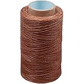 284 Yards Waxed Thread, 210D Heavy Duty Wax Upholstery Thread for Leather Sewing, 0.8mm Flat Waxed String for Bookbinding/Shoe Repairing/Leather Projects