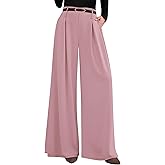 PRETTYGARDEN Womens Spring Wide Leg Trousers 2026 High Elastic Waist Loose Pleated Long Flowy Palazzo Work Pants with Pockets