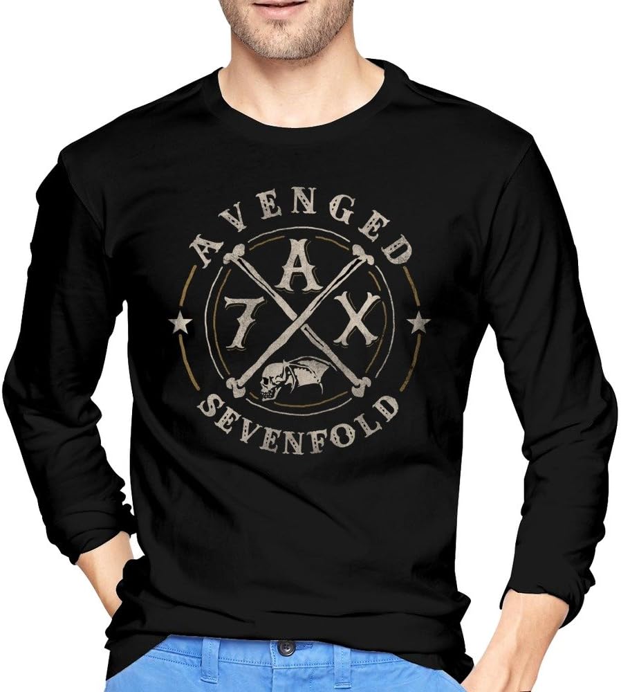 Avenged Sevenfold New Album A7X Logo Tshirt Mens Long-Sleeve Black