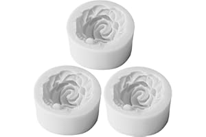 Rose Silicone Mold, 3Pcs 3D Flower Candle Soap Moulds for Crafts and Baking Random Color