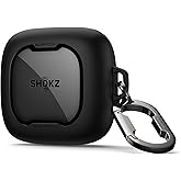 SURITCH for SHOKZ OpenFit Air Case Cover, Magnetic Locking Cases for SHOKZ OpenFit Air Open-Ear Headphones, Protective Bumper Cover with Carabiner & Keyring for OpenFit Air Earbuds (2024), Black