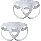 JOCKMAIL 2 Pack Men's Jockstrap Underwear Cutout Jock straps for Men Low Rise Athletic Supporter for Parties & Nightlife