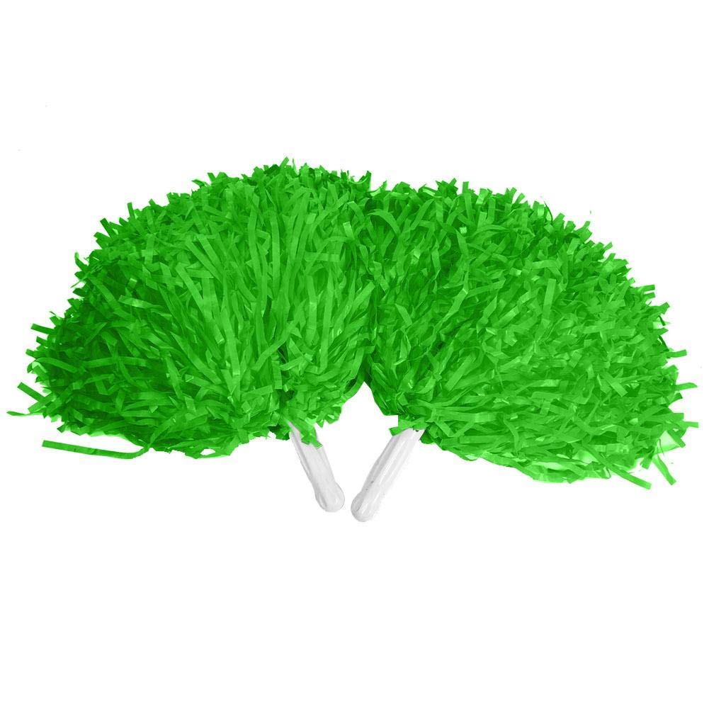 Keenso 2pcs Cheerleading Poms, PE Cheerleading Pom Poms Sports Party Dance Useful Accessories 8 Colors Cheer Pompoms of Choice (Green) dance supplies