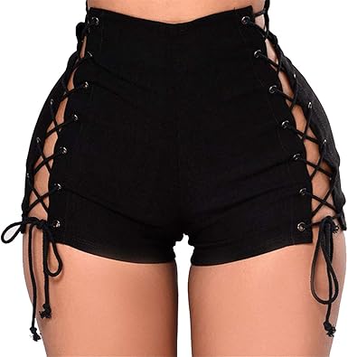 black hot pants high waisted