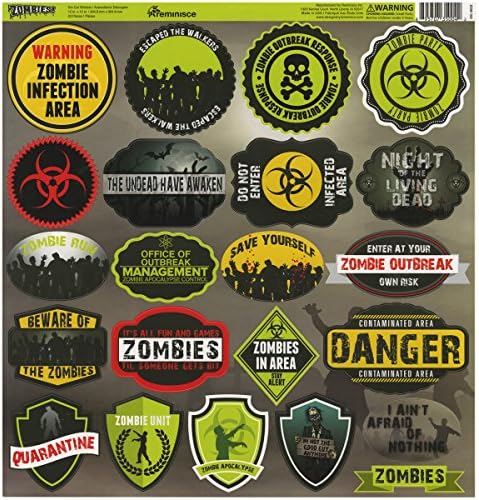 Zombies Cardstock Labels Stickers 12"X12"-