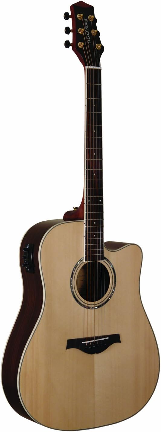 Wood Song Dreadnought Cutaway DCE-NA-L Acoustic-Electric Guitar with Pickup, Left Handed, Natural