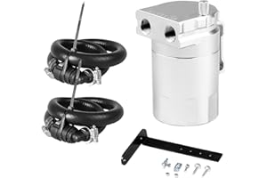 BOMLING 350ml Aluminum Oil Catch Can Polished Oil Separator Tank Compatible with Ford F150 2.7EB 3.5EB 5.0L Passenger Side 2011-2021, Expedition 3.5L EcoBoost 2018-2021, Raptor 3.5L Ecoboost 2017-2021,Silver