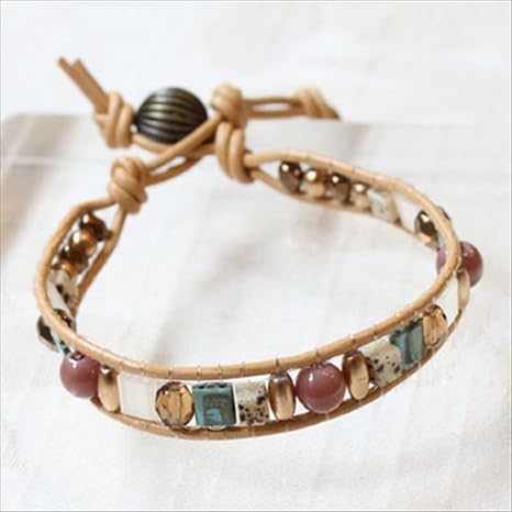 Amazon ラップブレスレット ベージュ ブレスレットキット ビーズキット シャネルビーズ チャーム 座金 ヴィンテージ クラフト かわいい ハンドメイド Bellybelly ビーズ アクセサリーキット 通販