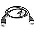 USB 2.0 Type A Male to Dual USB A Male Y Splitter Cable Cord Black