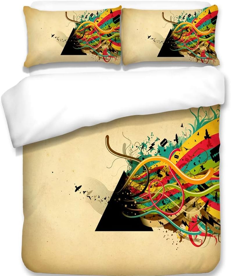 3D Duvet Cover Set Pink Floyd Pattern Printed Bedding 3 Piece