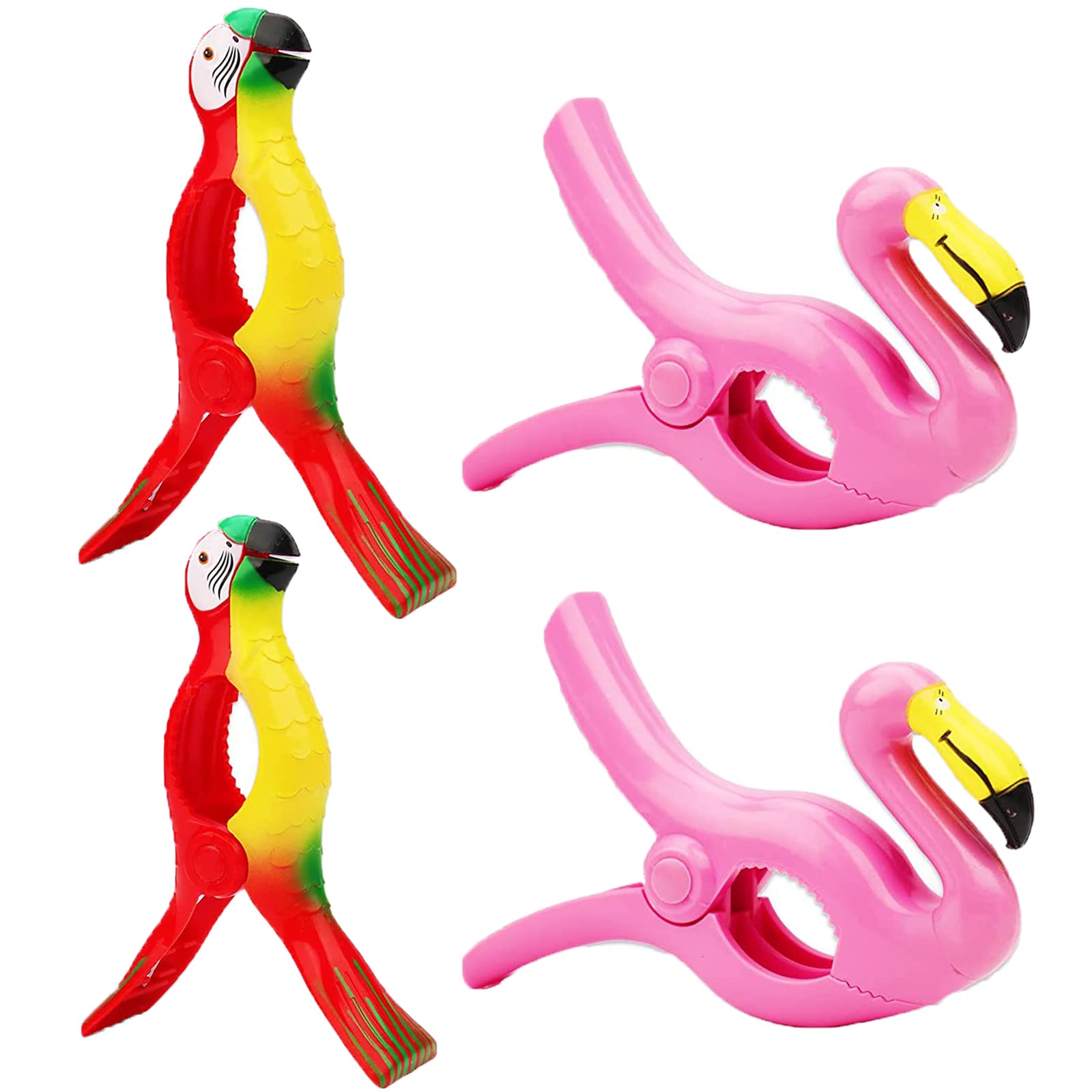 Beach Towel Clips, 4 Pcs Beach Towel Pegs for Sun Lounger, Sunbed Towel Clips Large Laundry Pegs (Vivid Style)