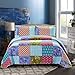 SLPR All is Bright 2-Piece Quilt Set – Twin Size with 1 Sham, Summer Lightweight Quilted Bedspread with Colorful Patchwork, Bohemian Vintage-Inspired Bedding for All Seasons
