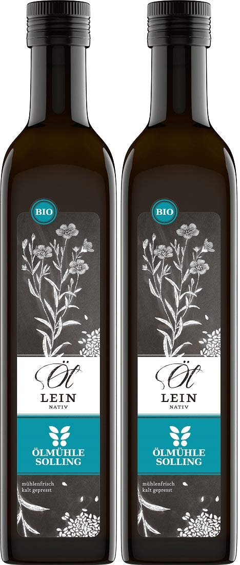 Ölmühle Solling Leinöl BIO nativ kaltgepresst - 1000ml (2x500ml) - Spar-Paket