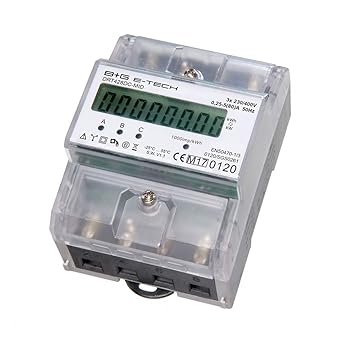 B+G e-tech DRT428DC-MID - LCD digitaler Drehstromzähler Stromzähler MID GEEICHT/BEGLAUBIGT 5(80) A mit S0 Interface für DIN H