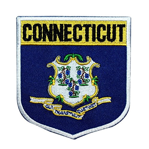 State Flag Shield Connecticut Patch Badge Travel Embroidered Iron On Applique