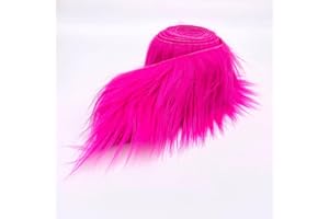 Ice Fabrics Craft Faux Fur Fabric Pre Cut Rolls - 2"x60" Fur Ribbon Mohair Fabric Strips - Super Soft and Fuzzy - Perfect for Crafts, Costumes & Decoration - Fuchsia - 2x60