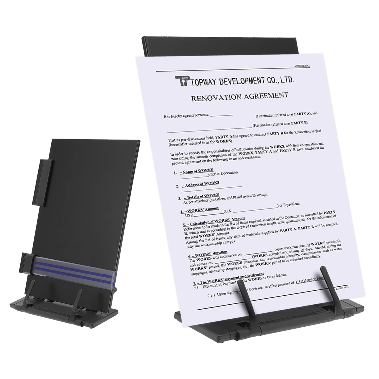 GAESHOW Desktop Document Holder with 7 Adjustable Positions, Paper Holder Stand for Desk, Black Metal Paper Stand for Reading A4, Letters, Books, Receipts, Music Sheets, Textbooks