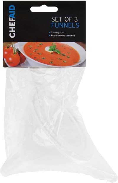 Chef Aid 3-Piece Funnels White Slimline Neck BPA Free 10E01749