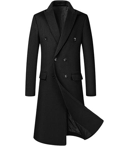Lars Amadeus Men's Winter Overcoat Single Breasted Notched Lapel