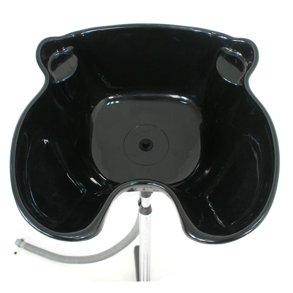 Height Adjustable Portable Salon Deep Shampoo Basin Sink Hair Treatment Bowl with Drain Hose- Black : Beauty