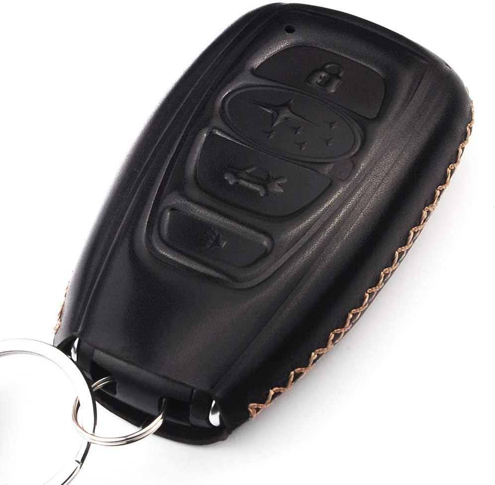 Calfskin Genuine Leather key fob cover case holder Jacket Shell for Subaru Outback Legacy Forester Sti XV Crosstrek Impreza BRZ WRX