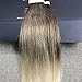 Full Shine 18inch 100 Human Hair Clip in Biscuit Balayage Extensions Blonde Ombre Color #4 Fading to #10 and #27 Blonde Dip Dyed Ombre Clip Straight Human Hair Extensions 9 Pcs 120 Gram