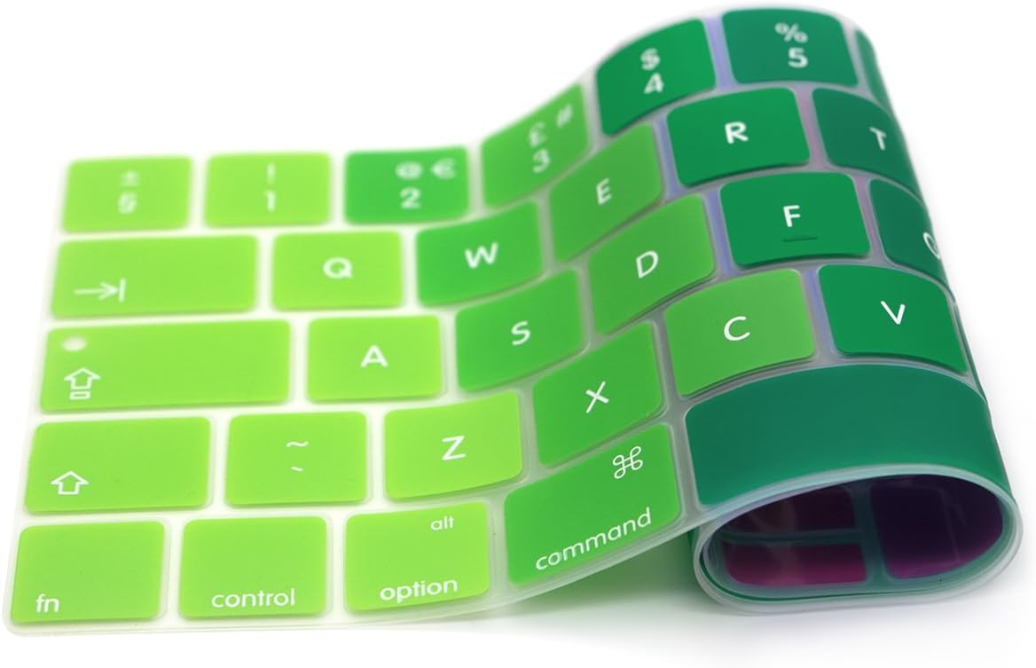 MMDW English UK Ombre Rainbow Silicone Keyboard Cover for MacBook Pro 13 15 inch 2019 2018 2017 2016 with Touch Bar&Touch ID Model:A2159 A1989 A1706/A1990 A1707,European Version - Image 4
