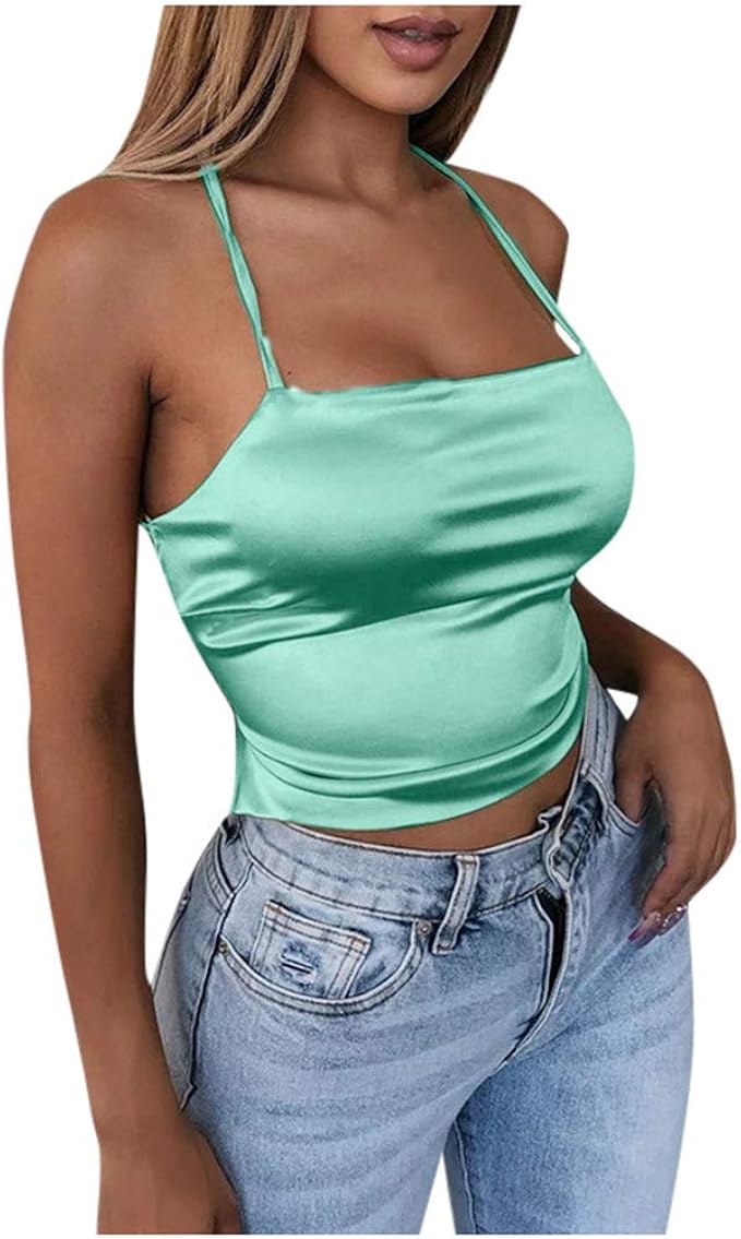 cream satin vest top