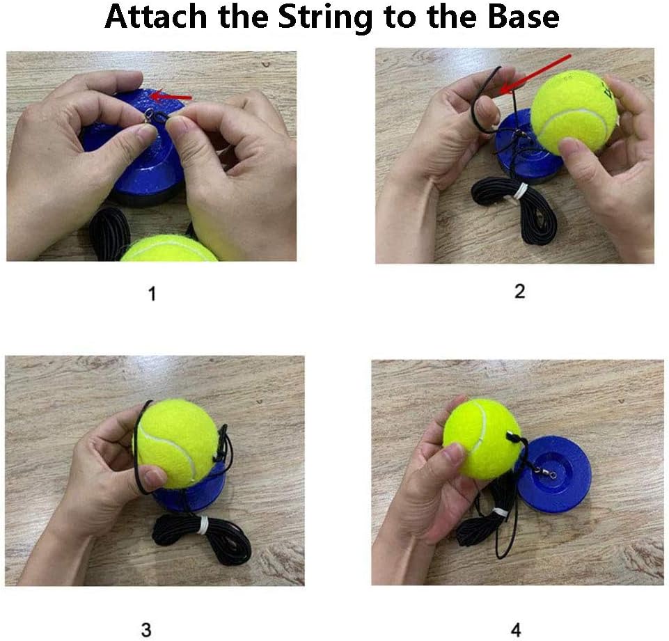 Teloon springen Tennis Trainer Rebound Ball Iron Base Tennis Training Tool，2.35LB Weight Heavy with 2PCS Replaceable String Self-Study Rebound Ball Baseboard Sparring Device : Sports & Outdoors