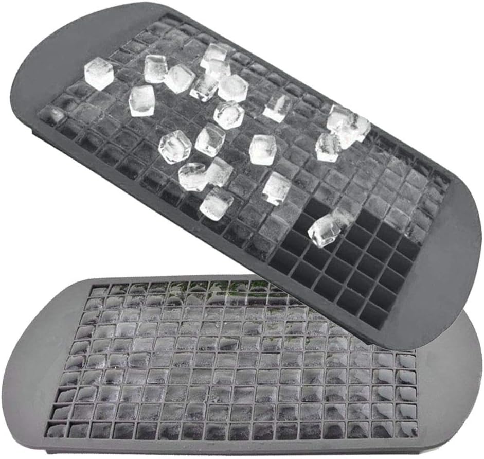 AUFELL (Set of 2) 160 Grids Ice Cubes Mold Square Shape Silicone Mini Ice Cubes Tray Kitchen Bar