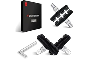 CNC Bike V Brake Pads，Bicycle Brake Blocks-2 Pairs Rim Brake Pads for Cantilever Bike Brake Shoes 55mm/70mm （Black/Red/Blue/B