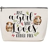 Pig Gifts Guinea Pig Makeup Bag Guinea Pig Stuff Animal Lover Gift Pig Purse Pouch Birthday Gifts for Her Best Friend Sister Animal Lovers Just A Girl Who Loves Guinea Pigs