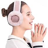Wool Ear Muffs for Winter Women Men Fluffy Earmuffs Soft Cozy Ear Warmers Outdoor Ear Covers for Cold Weather