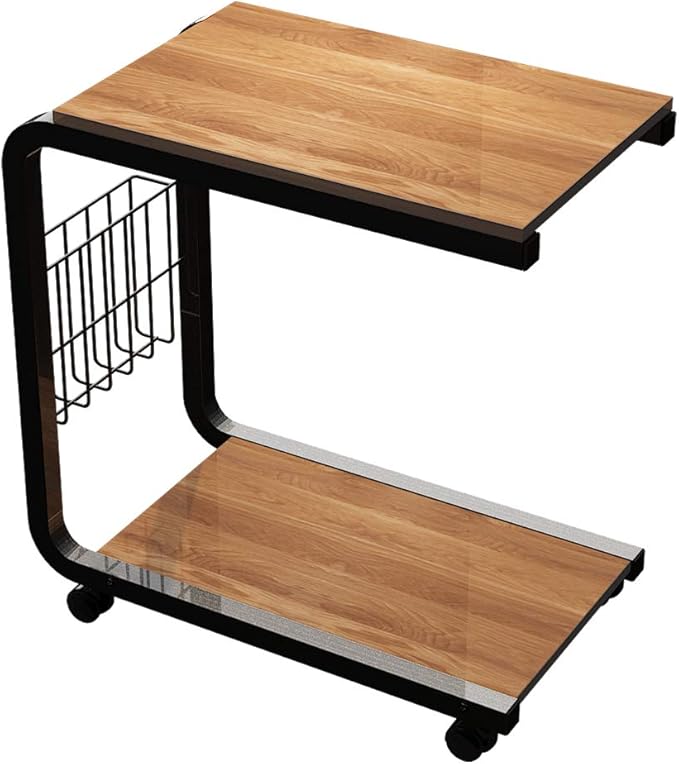 soges End Table Sofa Table Side/Coffee/Snack/Storage Table with Wheels