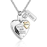 LuxglitterLin Heart Urn Necklace for Ashes Cremation Memorial Keepsake Jewelry for Loved Ones -Your Wings were Ready My Heart was Not